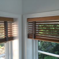 Houten jaloezie bamboo met optrekkend