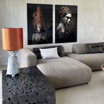 Loungebank van stoere canvasstof