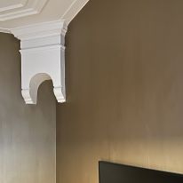 Wanden kantoor geschilderd met kwast in Metallicverf Bronze van Carte Colori